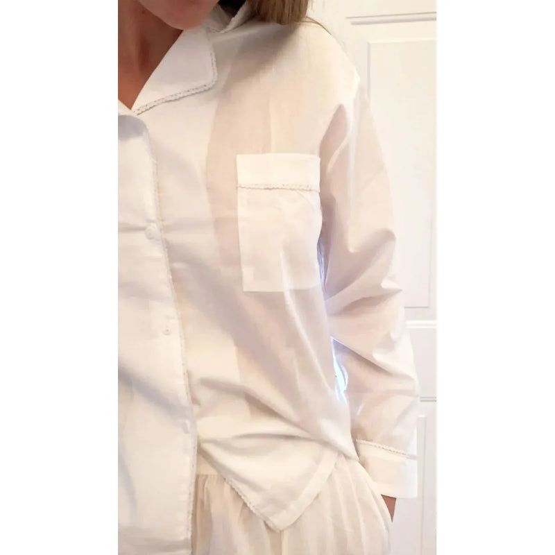 Christine White Cotton Pajamas