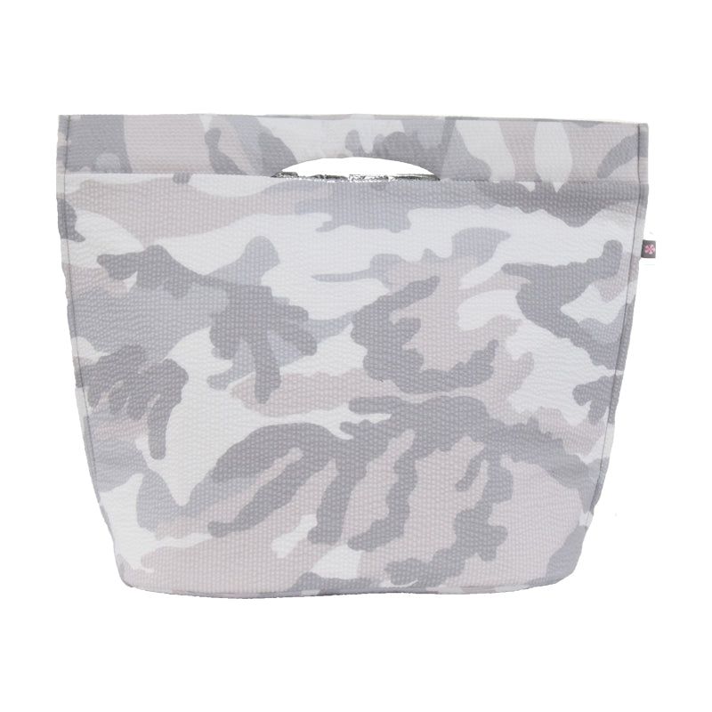Snow Camo Seersucker Mint Lizzy Insulated Tote