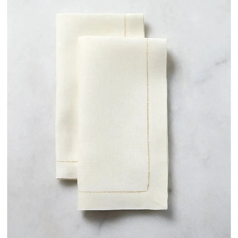 Sferra Classico fine Italian linen hemstitched dinner napkins
