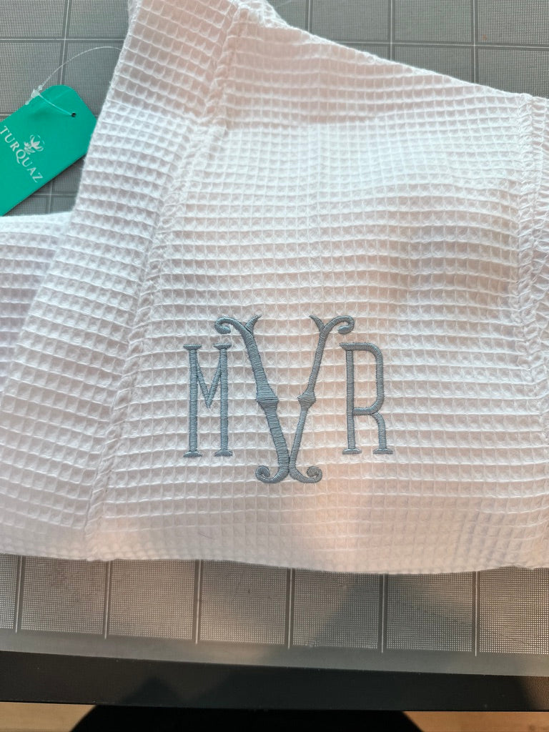 Ladies Short Waffle Weave Robe