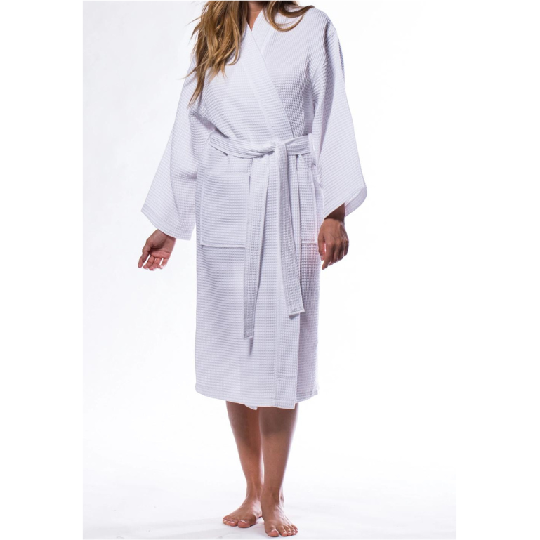 Ladies Long Waffle Weave Robe