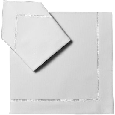 Classic White Hemstitched Wedding Dinner Napkins Set of 4