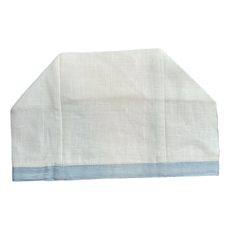 Lt. Blue Border Linen Tissue Box Covers