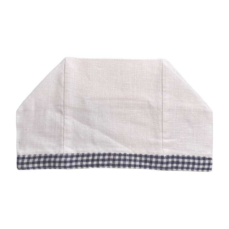Navy Gingham Border Linen Tissue Box Covers