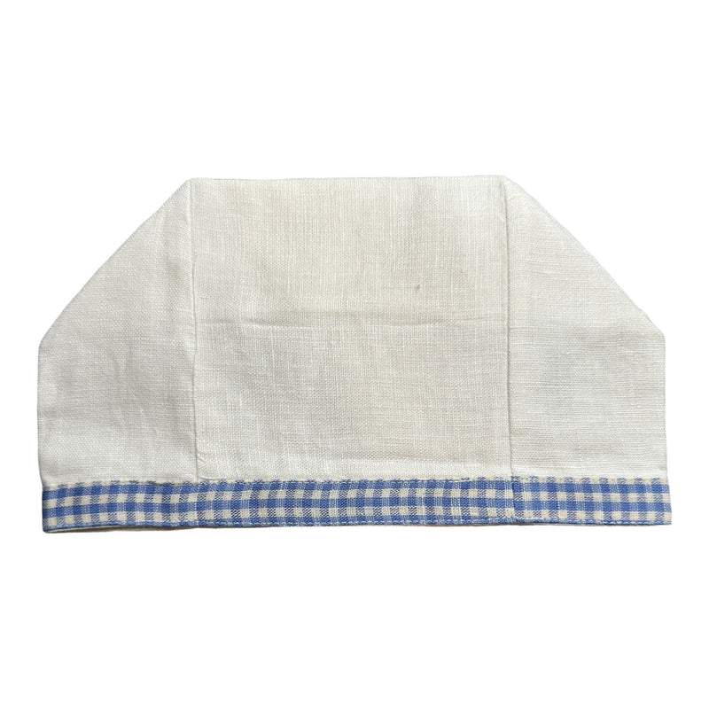 Blue Gingham Border Linen Tissue Box Covers