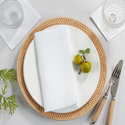 20 inch 100% Linen Napkin without Hemstitch for weddings Set of 12