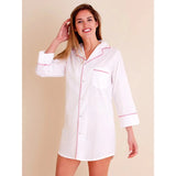 Sharon Nightshirt, raspberry piping