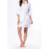 Ladies Short Waffle Weave Robe