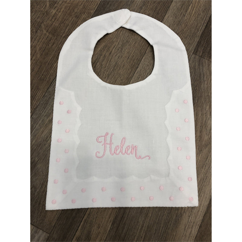 Square Edge Baby Bib with Dots