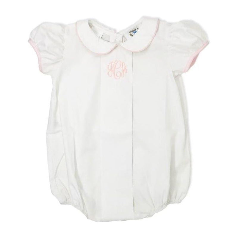 Girls White Bubble with Piping Trim